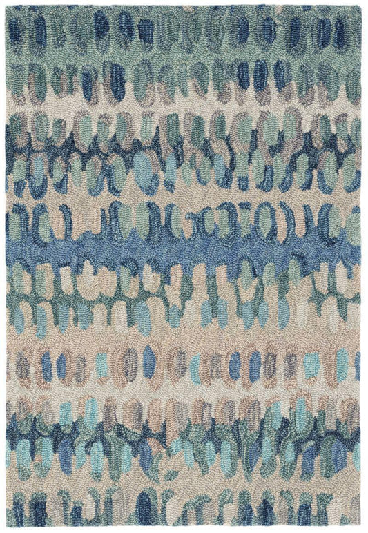 Rug - Micro Hooked Wool - Paint Chip Blue