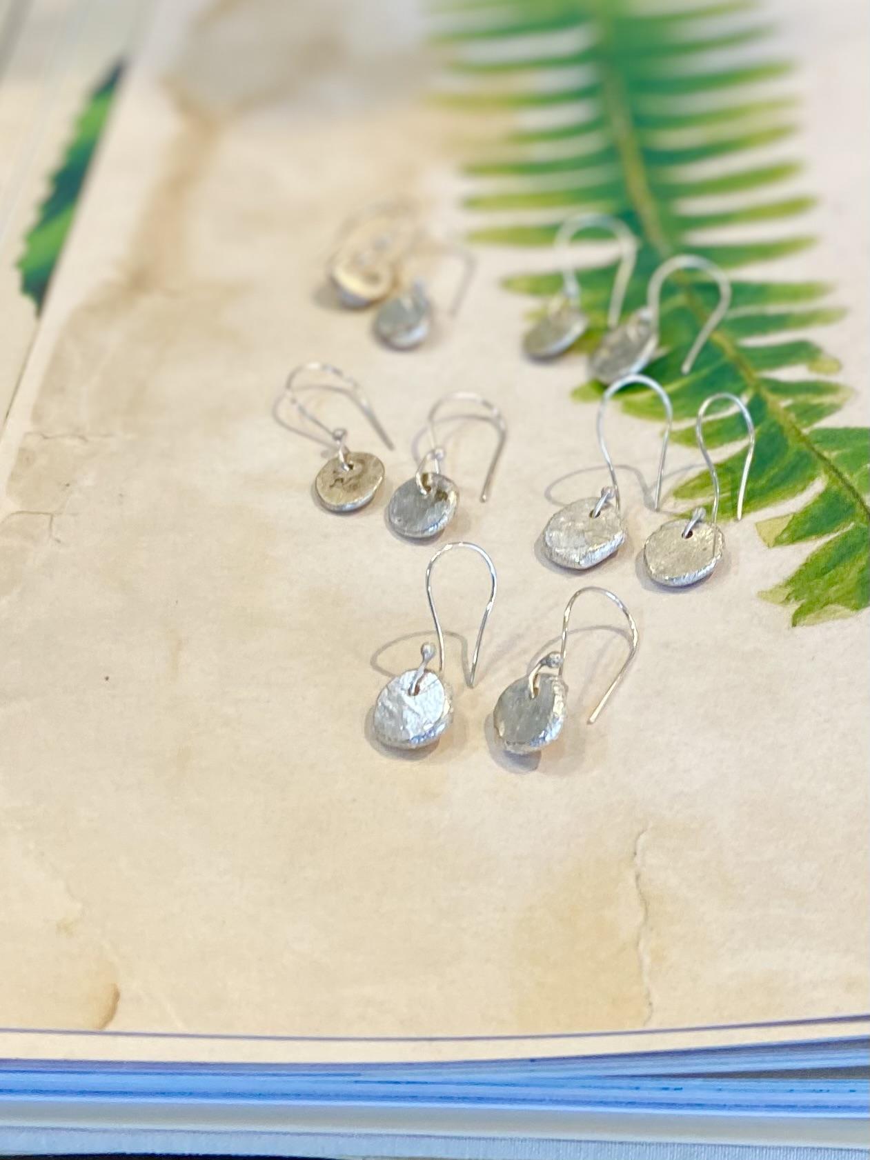 Earrings - Mini "Dollop" Disks - Sterling Originals
