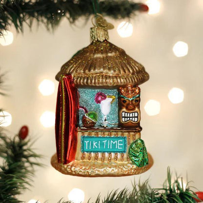 Ornament - Blown Glass - Tiki Hut