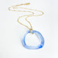 Necklace - Ruffled Glass Hoops on 14kt Goldfill - Periwinkle
