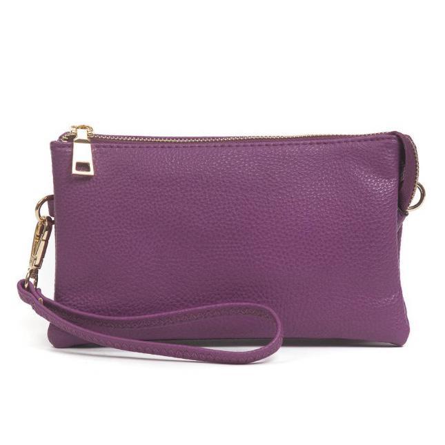 4 in 1 Handbag - Crossbody/Clutch/Wristlet - Purple