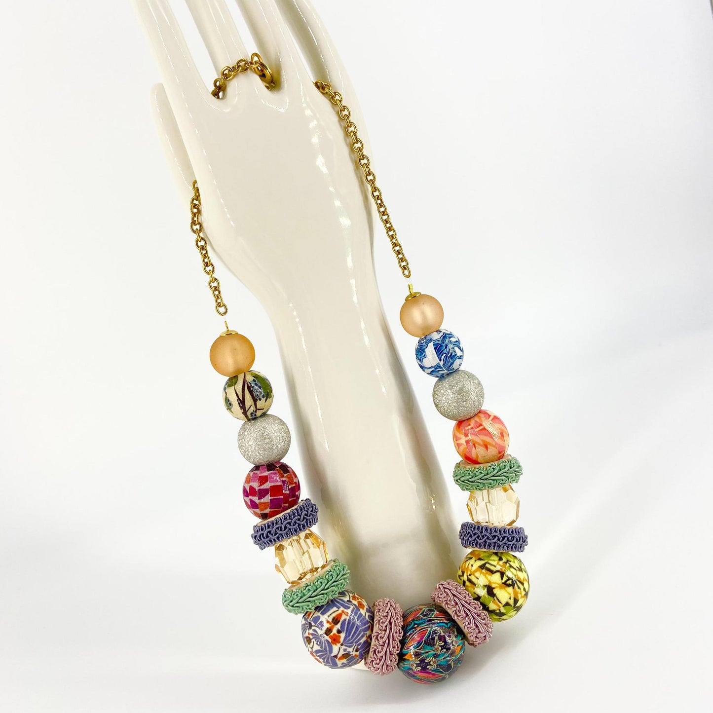 Necklace - Folk Art Jumbo Beads - Limited Edition