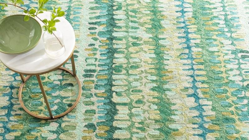 Rug - Micro Hooked Wool - Paint Chip Moss