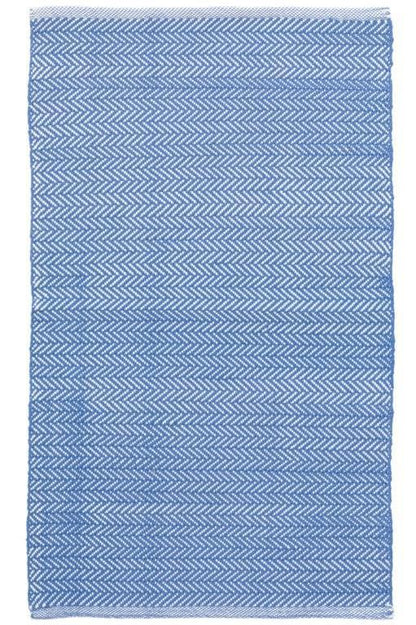 Rug - Indoor/Outdoor - Herringbone French Blue/White