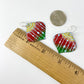 Earrings - Holiday Lines on Ornaments - Enamel