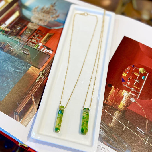 Necklace - Mosaic Reclaimed Glass - Wine