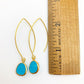 Crystal Earrings - 14kt on Sterling - Aqua