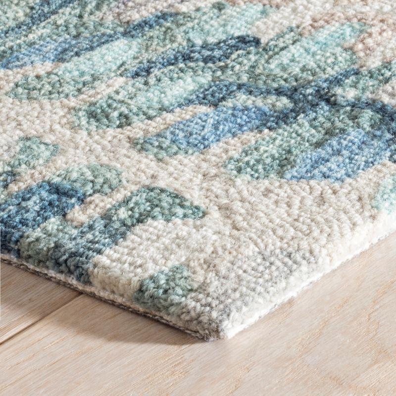 Rug - Micro Hooked Wool - Paint Chip Blue