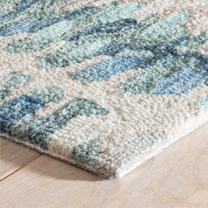 Rug - Micro Hooked Wool - Paint Chip Blue