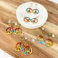 Earrings  - Rainbow Peace Symbols - Enamel on Copper - Small