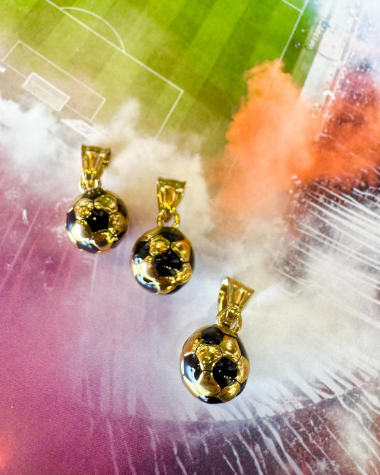 Charm - Soccer Ball - Waterproof Gold & Enamel