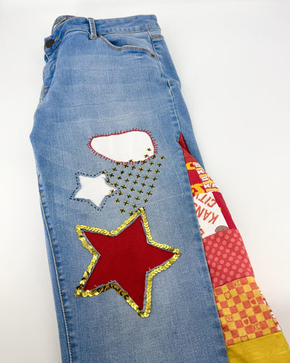 Upcycle YOUR Jeans - CUSTOM - KC Red Kingdom Inspired