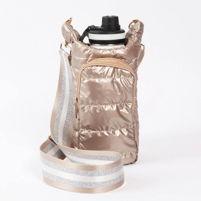 Crossbody Bag - Puffer for Water Bottle/Phone - Gold