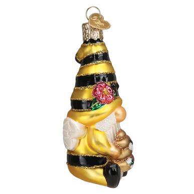 Ornament - Blown Glass - Bee Happy Gnome