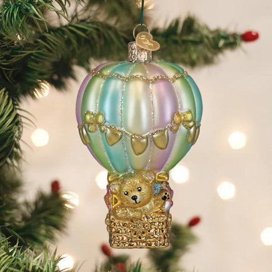 Ornament - Blown Glass - Baby Bear Balloon