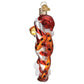 Ornament - Blown Glass - Chester Cheetah on Candy Cane