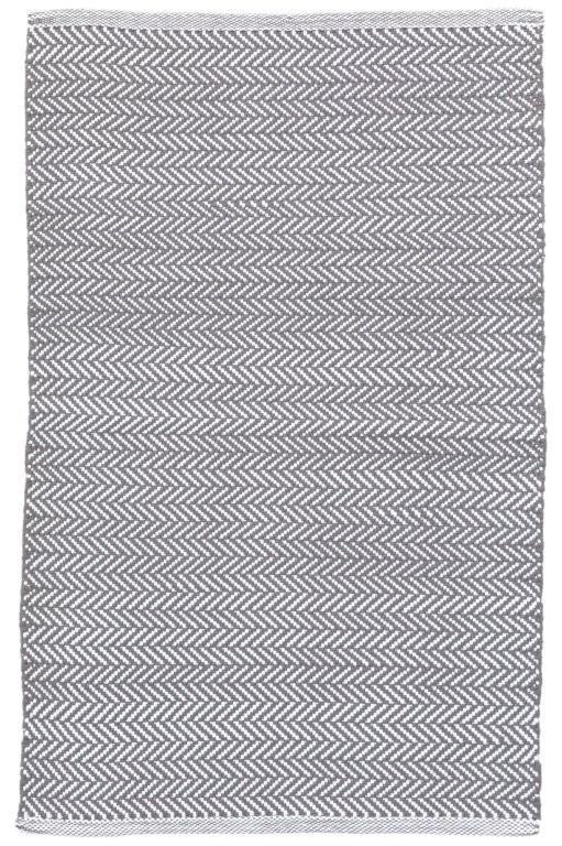 Rug - Indoor/Outdoor - Herringbone Shale/White