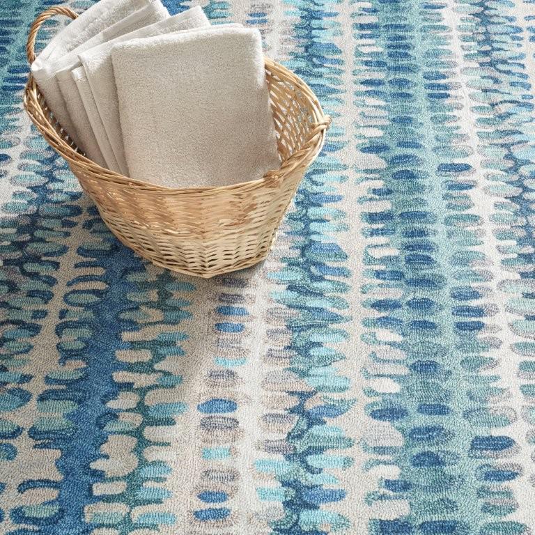 Rug - Machine-Washable - Paint Chip Blue