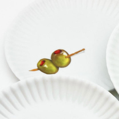 Plate - 6" "Paper Plate" Cheese/Mushroom/Olive/Fig - Melamine