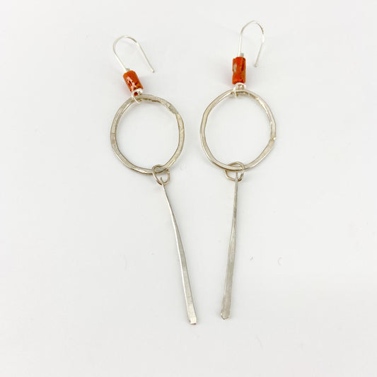 Earrings - Sterling & Coral