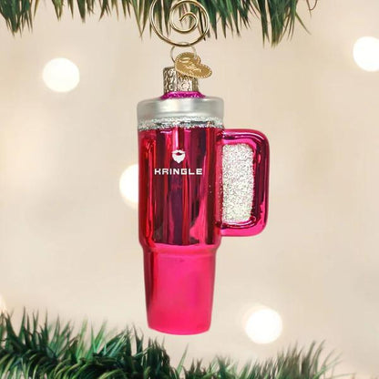 Ornament - Blown Glass - Pink Kringle Cup