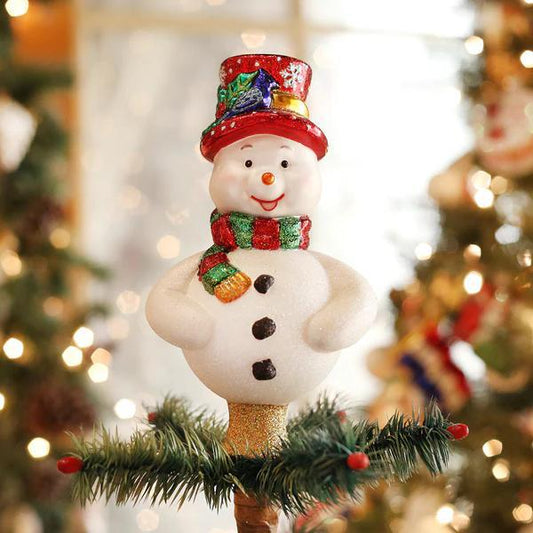 Ornament - Blown Glass - Frosty Tree Top