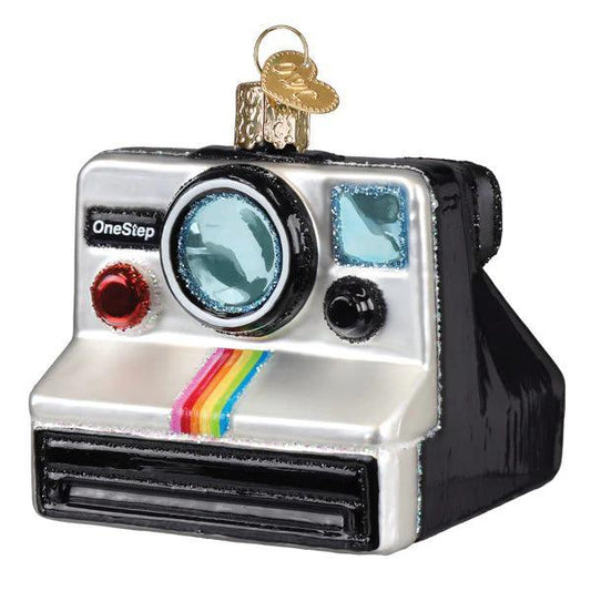 Ornament - Blown Glass - Polaroid OneStep Camera