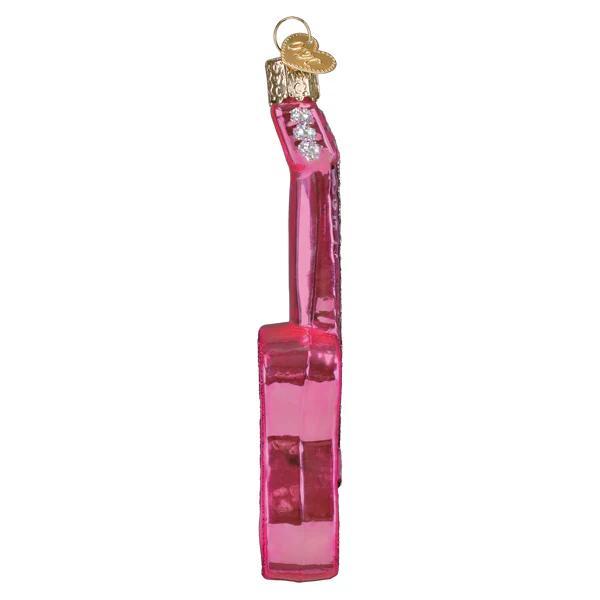 Ornament - Blown Glass - Glittered Glam Guitar