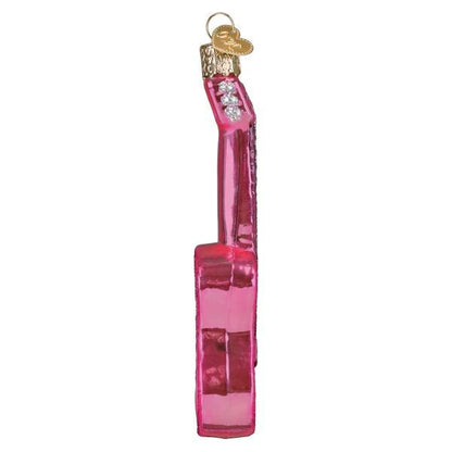Ornament - Blown Glass - Glittered Glam Guitar