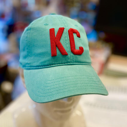 Ballcap - KC - Turquoise With Red KC