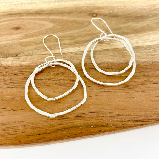 Earrings - Double Circles - Sterling Silver Originals