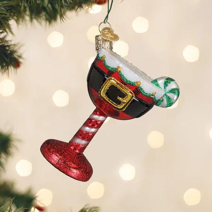 Ornament - Blown Glass - Santa Cocktail