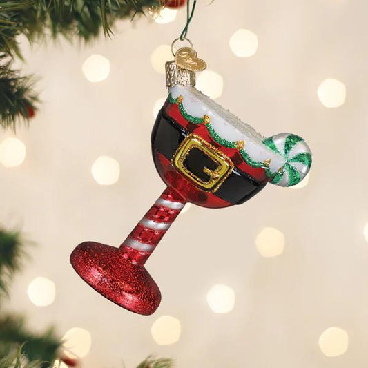 Ornament - Blown Glass - Santa Cocktail