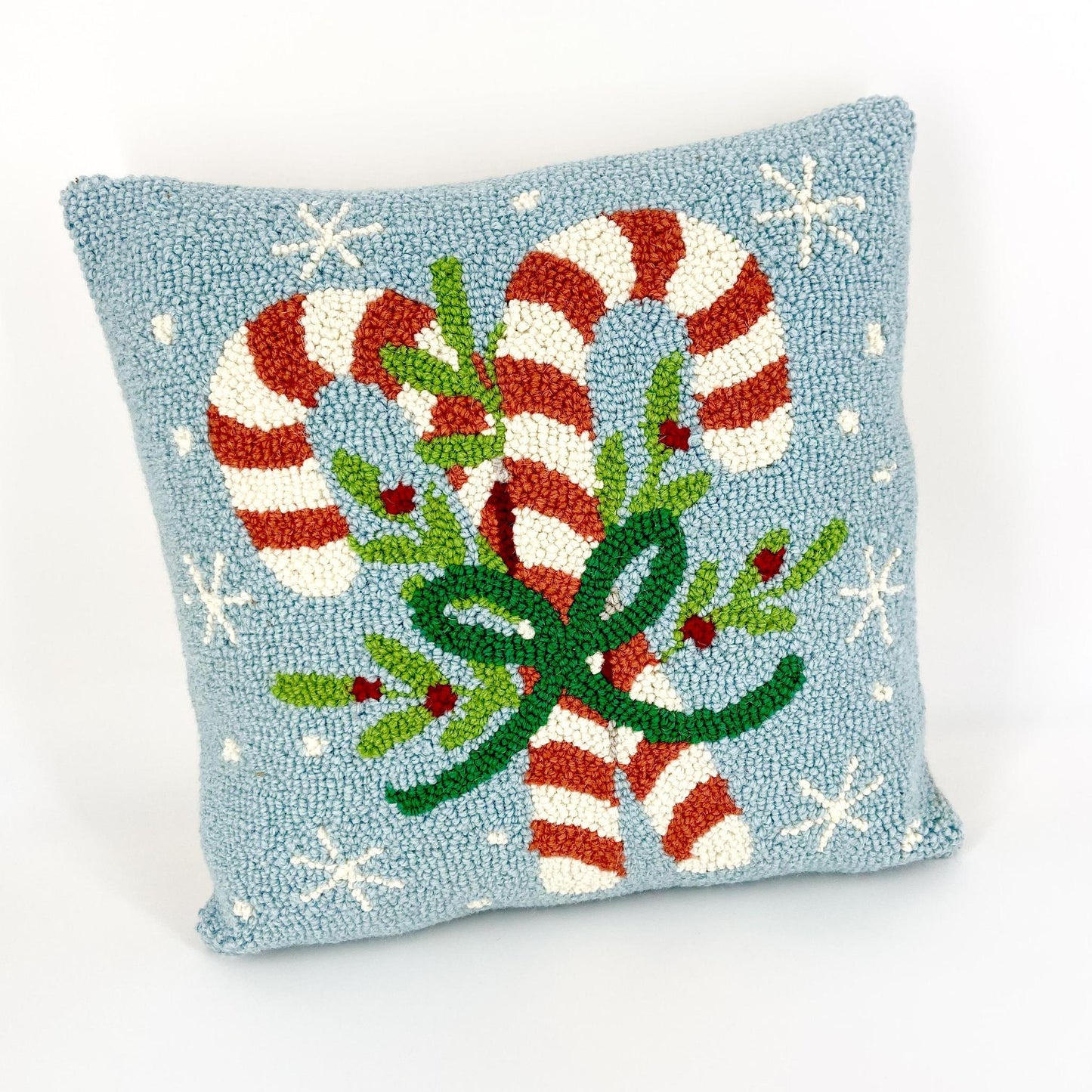 Pillow - Candy Canes - Wool Hooked