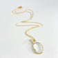 Necklace - Bezel Set Crystal & Pearls - 18K Gold Vermeil