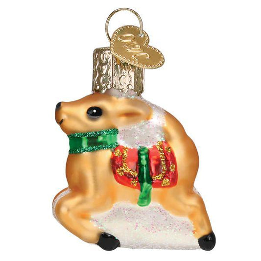 Ornament - Blown Glass - Mini Reindeer