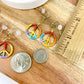 Earrings  - Rainbow Peace Symbols - Enamel on Copper - Small