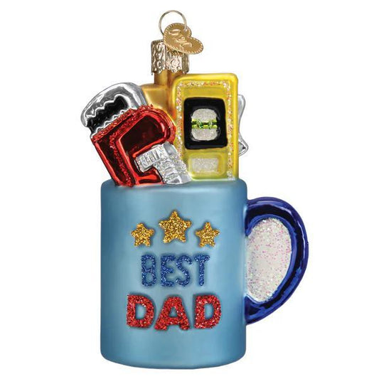 Ornament - Blown Glass - Best Dad Mug