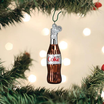 Ornament - Blown Glass - Mini Diet Coke Bottle