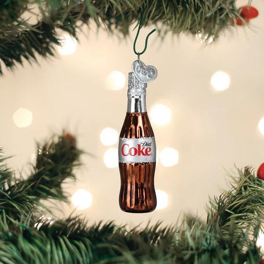 Ornament - Blown Glass - Mini Diet Coke Bottle