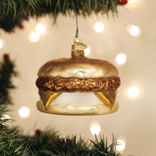 Ornament - Blown Glass - Breakfast Sandwich