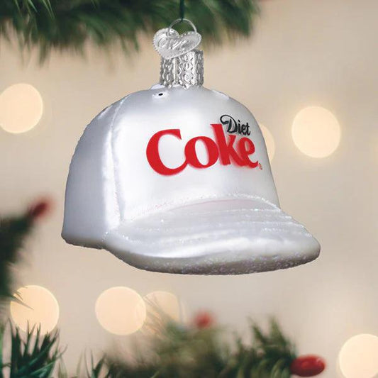 Ornament - Blown Glass - Diet Coke Baseball Cap