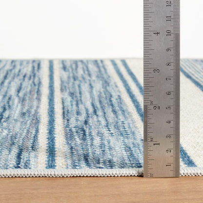 Rug - Machine-Washable - Ellington Stripe Blue