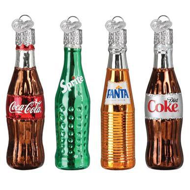 Ornament - Blown Glass - Mini Beverage - Coca-Cola