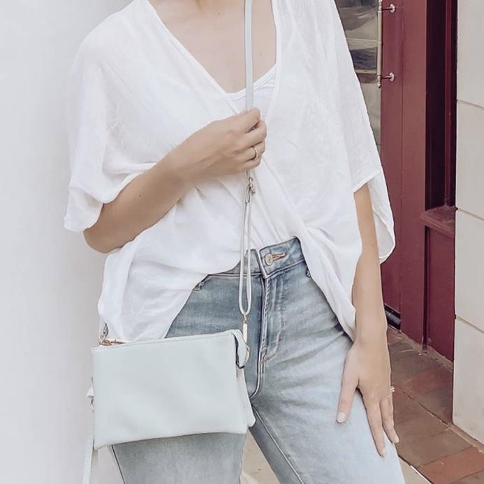 4 in 1 Handbag - Crossbody/Clutch/Wristlet - Mustard