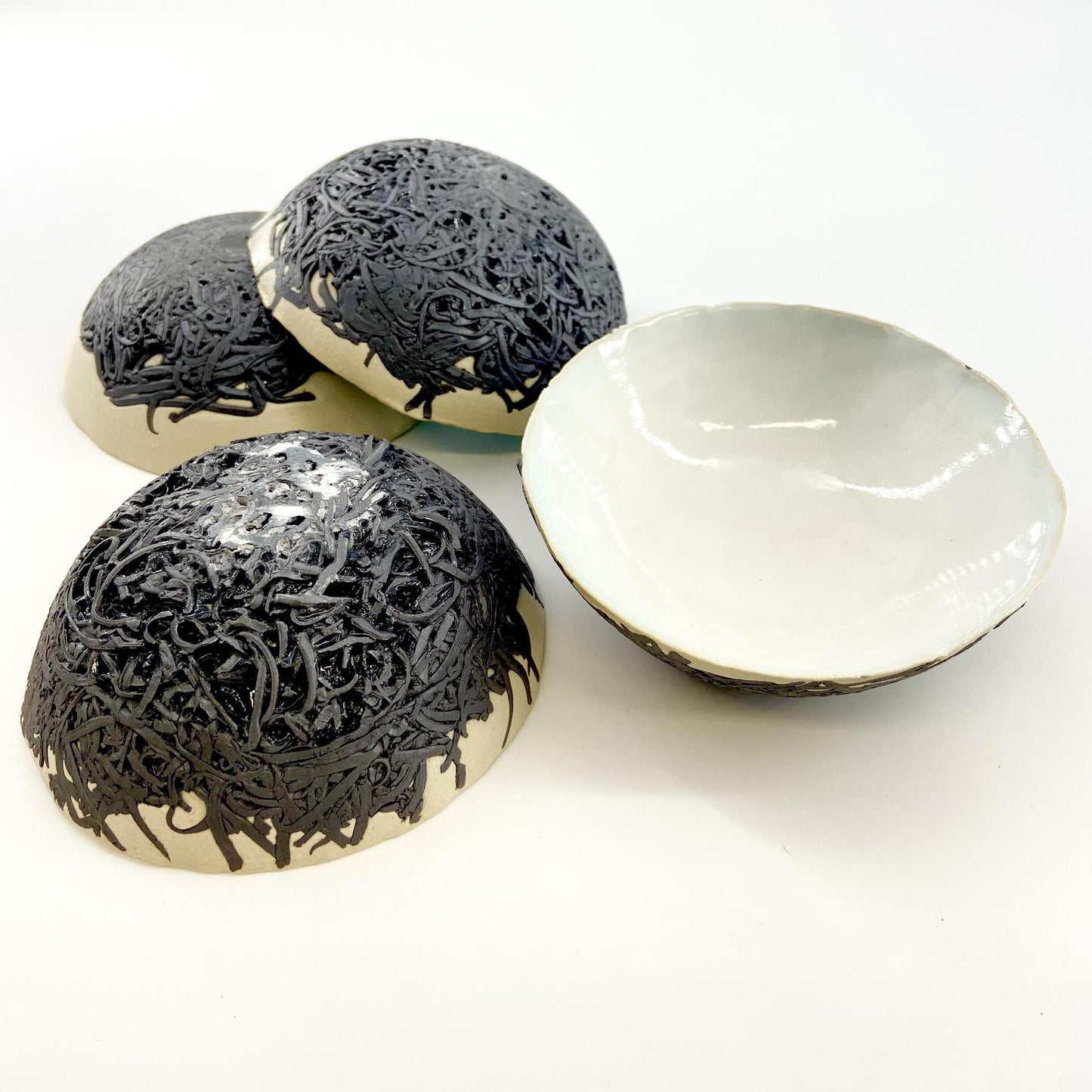 Bowl - Nest Design with Glazed Glass Center - Small