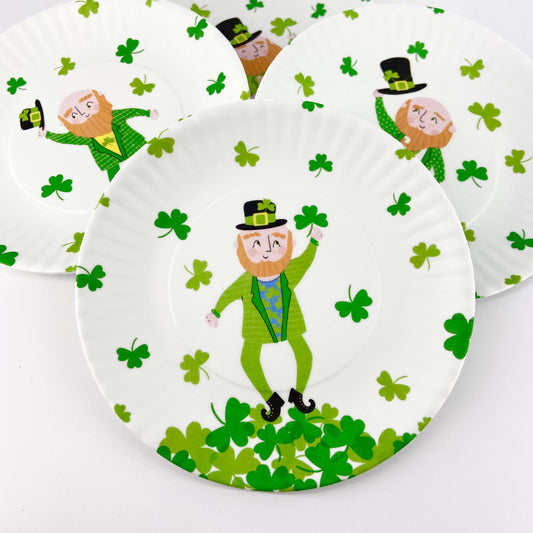 Plate - "Paper Plate" - 7.5" - Small Hat On Leprechaun