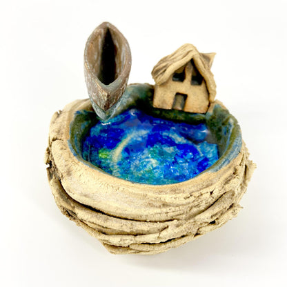 Sculpture - "Small Pond w/ Boat"