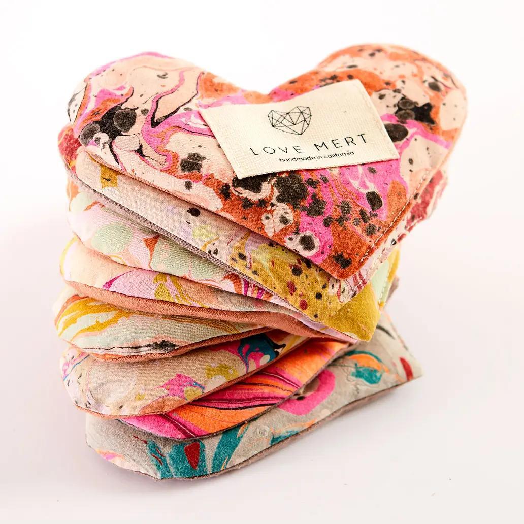 Eye Pillow - Heart Shaped - Silk, Cotton, & Lavender