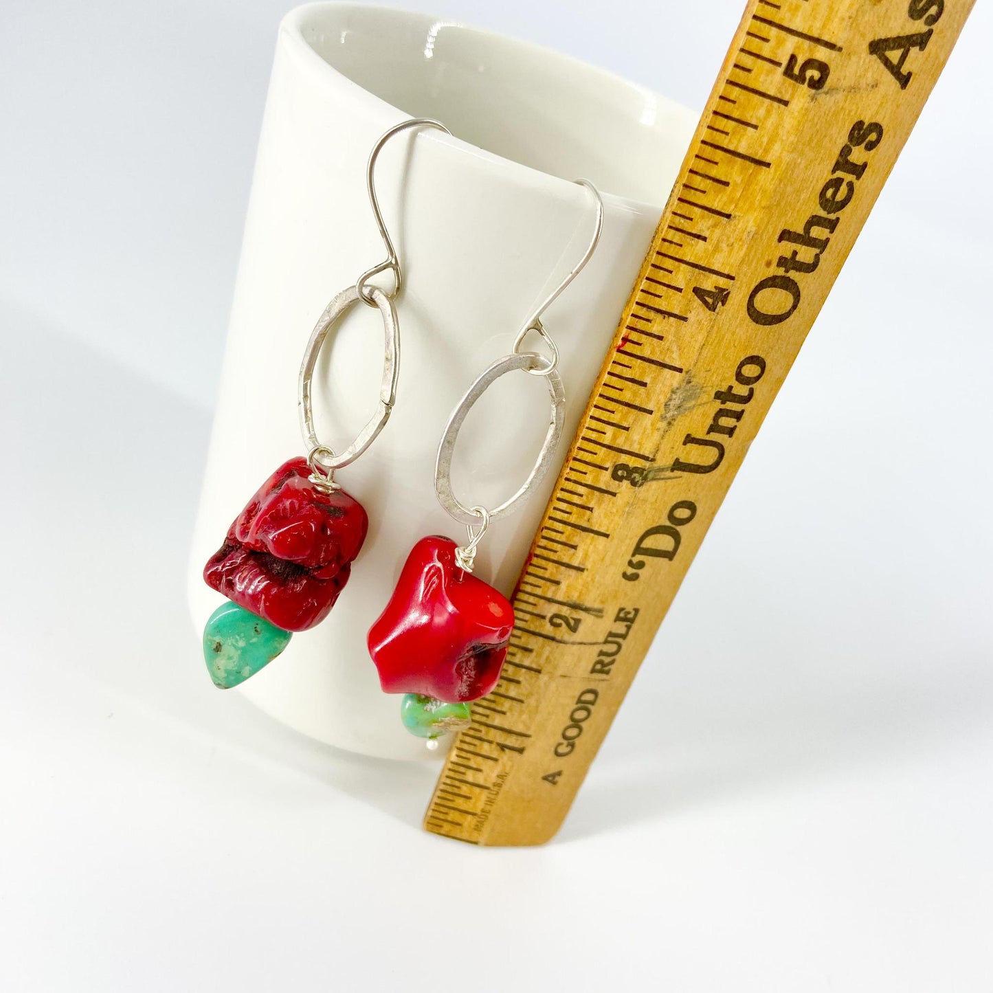 Earrings - Sterling/Turquoise/Coral Originals